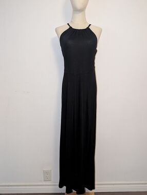 GAP Black Halter-Style Jersey Maxi Dress